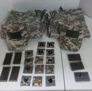 2 - US Army Digital Camouflage Large Pants, Hats & 21 Patches, SPM1C1-07-D-1531.